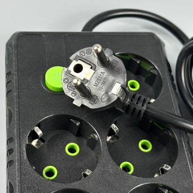 Подовжувач мережевий переноска 6м на 6 розеток + 3USB UA Power F17U Чорний 48636