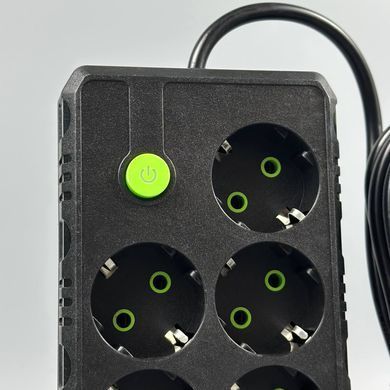 Подовжувач мережевий переноска 6м на 6 розеток + 3USB UA Power F17U Чорний 48636