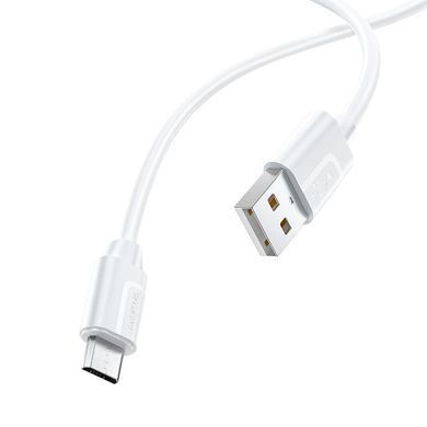 Кабель для зарядки MicroUSB Android BOROFONE BX55 1m 2.4A Білий