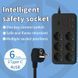 Подовжувач мережевий фільтр 5 м на 6 розеток + 4USB + 2Type-C F183PD Чорний