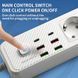 Подовжувач мережевий фільтр 5 м на 6 розеток + 4USB + 2Type-C F183PD Чорний