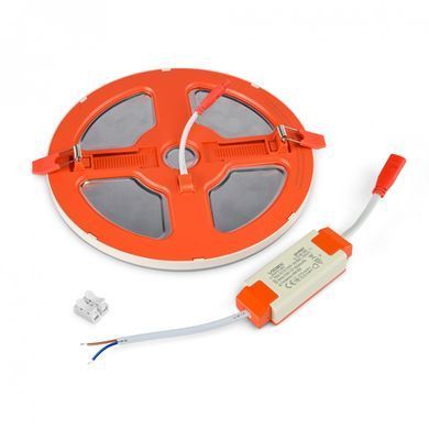Стельовий LED світильник VIDEX вбудований з декоративною підсвіткою 18W+6W, 5000K+2700K, 220V Білий VL-DL4R-1