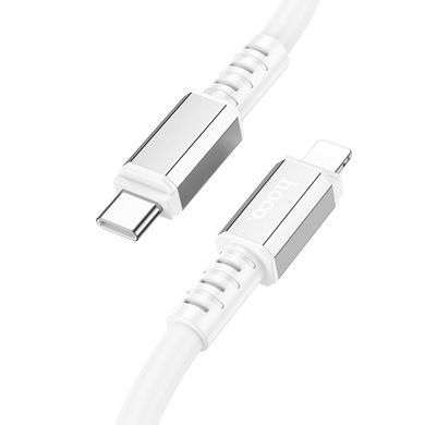 Кабель для телефона із швидкою зарядкою Type-C to Lightning Apple iPhone HOCO X85 Strength 100см 20W Білий