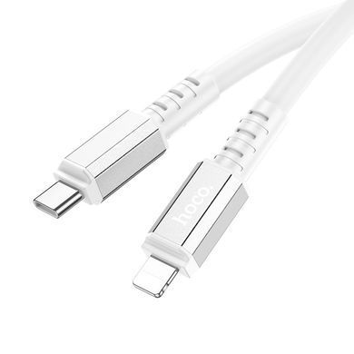 Кабель для телефона із швидкою зарядкою Type-C to Lightning Apple iPhone HOCO X85 Strength 100см 20W Білий