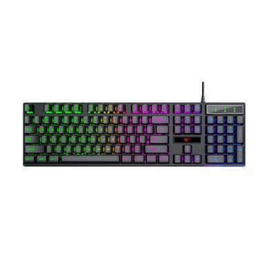Ігрова клавіатура провідна з RGB-підсвічуванням HAVIT HV-KB101L 104 клавіши Чорний