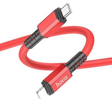 Кабель для телефона із швидкою зарядкою Type-C to Lightning Apple iPhone HOCO X85 Strength 100см 20W Червоний