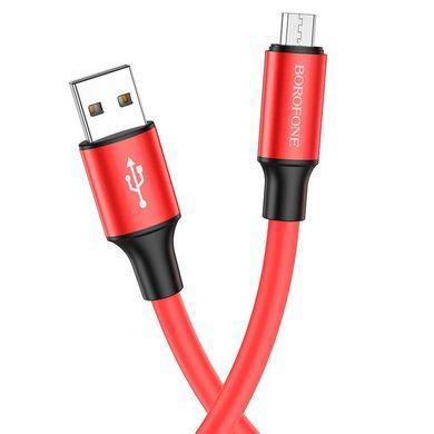 Кабель для зарядки MicroUSB Android BOROFONE BX82 1м/2.4A Червоний