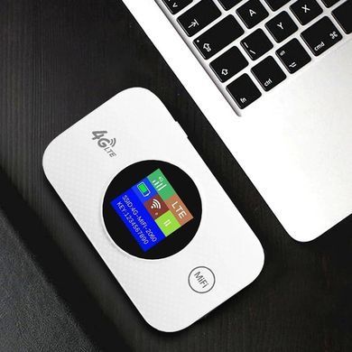 Портативний модем MF968 з LCD-дисплеєм 4G LTE роутер 3000mAh 150Mbps Білий