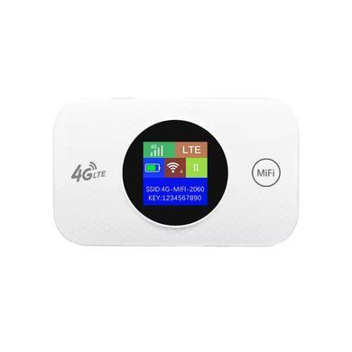 Портативний модем MF968 з LCD-дисплеєм 4G LTE роутер 3000mAh 150Mbps Білий