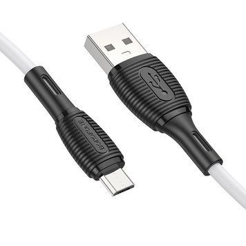Кабель для зарядки MicroUSB Android BOROFONE BX86 1м/2.4A Білий