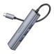 Перехідник адаптер USB-hub хаб 4-в-1 BOROFONE DH12 Type-C to USB3.0*4, 0.2M Сірий