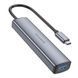 Перехідник адаптер USB-hub хаб 4-в-1 BOROFONE DH12 Type-C to USB3.0*4, 0.2M Сірий