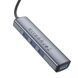 Перехідник адаптер USB-hub хаб 4-в-1 BOROFONE DH12 Type-C to USB3.0*4, 0.2M Сірий