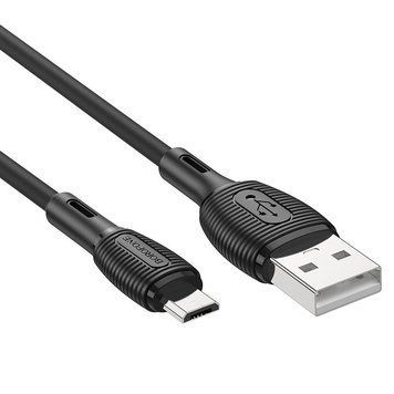 Кабель для зарядки MicroUSB Android BOROFONE BX86 |1м/2.4A| Чорний
