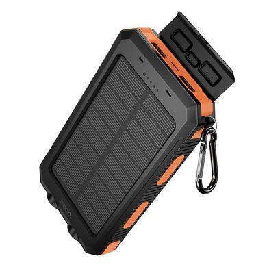 Павербанк 8000mAh з сонячною панеллю, ліхтарем, компасом HOCO J164 Чорний