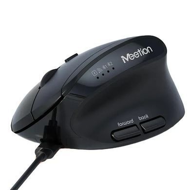 Мишка безпровідна вертикальна MEETION BTM008 2.4G/Bluetooth, 2400 DPI, 6кн., 500mAh Чорний