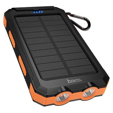 Павербанк 8000mAh з сонячною панеллю, ліхтарем, компасом HOCO J164 Чорний
