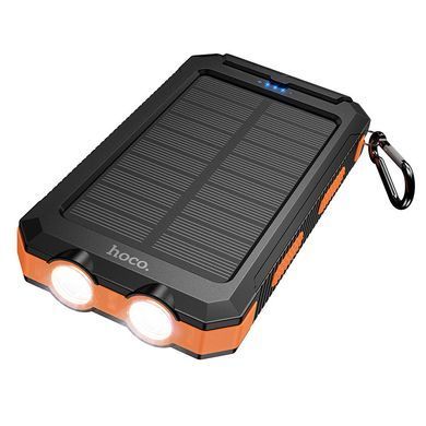 Павербанк 8000mAh з сонячною панеллю, ліхтарем, компасом HOCO J164 Чорний