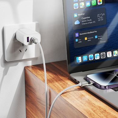 Кабель для швидкої зарядки та передачі даних Type-C на Lightning HOCO U137 27W, 1.2 м Білий