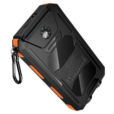 Павербанк 8000mAh з сонячною панеллю, ліхтарем, компасом HOCO J164 Чорний