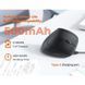 Мишка безпровідна вертикальна MEETION BTM008 2.4G/Bluetooth, 2400 DPI, 6кн., 500mAh Чорний