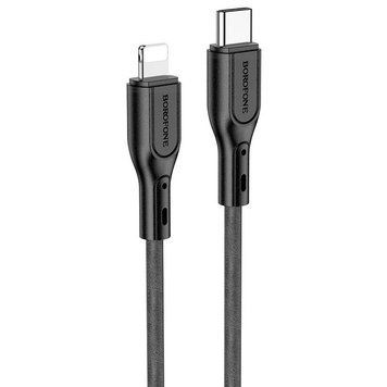 Кабель для зарядки із швидкою зарядкою Type-C to Lightning Apple BOROFONE BX66 1м/PD 20W Чорний