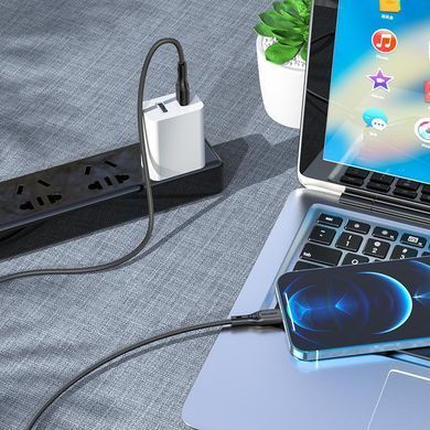 Кабель для зарядки із швидкою зарядкою Type-C to Lightning Apple BOROFONE BX66 1м/PD 20W Чорний
