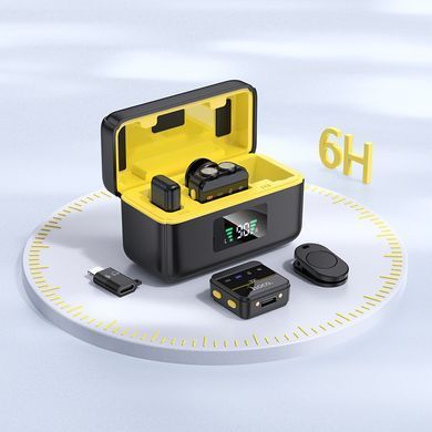Бездротовий мікрофон цифровий HOCO L17 |75/600mAh, Type-C/Lightning| Чорний