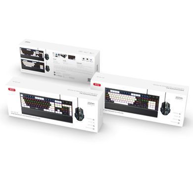 Набір клавіатура + миша провідний з підсвіткою XO KB-06 ENG/104кл Чорний 49448