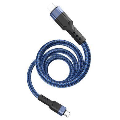 Кабель для телефона із швидкою зарядкою Type-C to&nbsp;Lightning Apple iPhone HOCO U110 120см 20W Синій