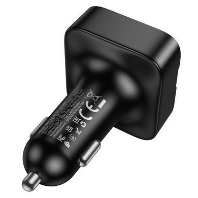 Автомобільний FM-трансмітер модулятор зі швидкою зарядкою HOCO E87 Delta 35W 2USB + Type-C Чорний