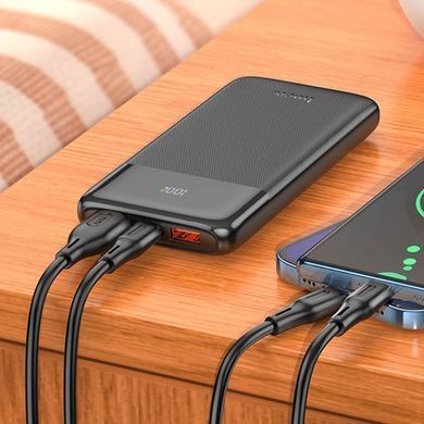Павербанк PowerBank зі швидкою зарядкою 22.5W 10000mAh HOCO J121 2USB/1Type-C, 22.5W+PD20W Чорний