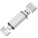 Металева USB Флешка 2в1 256GB Type-C/USB 2.0 для телефону/комп'ютера OTG MicroDrive Сірий