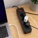 Мережевий подовжувач 6м на 3 розетки + 3USB + Type-C UA Power F23U мережевий фільтр з USB 54800