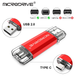 Металева USB Флешка 2в1 256GB Type-C/USB 2.0 для телефону/комп'ютера OTG MicroDrive Сірий