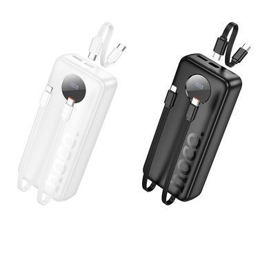 Павербанк зі швидкою зарядкою 22.5W та вбудованими кабелями Lightning/Type-C 20000mAh HOCO J132A 22.5W+PD20W Чорний