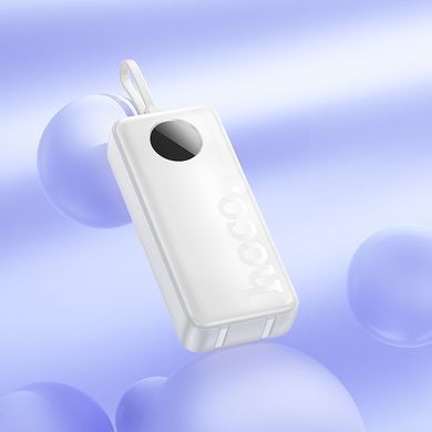 Павербанк зі швидкою зарядкою 22.5W та вбудованими кабелями Lightning/Type-C 20000mAh HOCO J132A 22.5W+PD20W Чорний