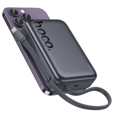 Павербанк із швидкою 45W та MagSafe 20000mAh і вбудованим кабелем Type-C HOCO Q44A 1Type-C Сірий