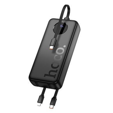 Павербанк зі швидкою зарядкою 22.5W та вбудованими кабелями Lightning/Type-C 20000mAh HOCO J132A 22.5W+PD20W Чорний