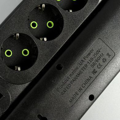 Мережевий подовжувач 4м на 3 розетки + 3USB + Type-C UA Power F23U мережевий фільтр з USB 54799