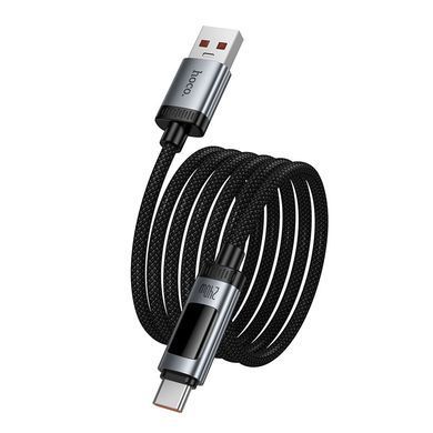 Кабель USB to Type-C з підтримкою швидкої зарядки 100W та цифровим дисплеєм HOCO U148 1.2м Чорний