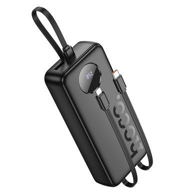 Павербанк зі швидкою зарядкою 22.5W та вбудованими кабелями Lightning/Type-C 20000mAh HOCO J132A 22.5W+PD20W Чорний