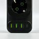 Мережевий подовжувач 4м на 3 розетки + 3USB + Type-C UA Power F23U мережевий фільтр з USB 54799