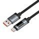 Кабель USB to Type-C з підтримкою швидкої зарядки 100W та цифровим дисплеєм HOCO U148 1.2м Чорний