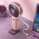 Портативний вентилятор KLW-E8 Mini з акумулятором та підставкою для телефону 17см Рожевий