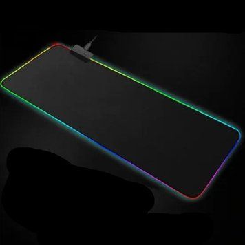 Килимок для миші 300*800мм з&nbsp;яскравим RGB-підсвічуванням JEQANG JM-113 Чорний