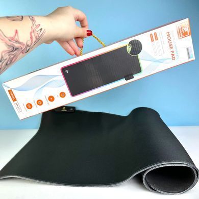 Килимок для миші 300*800мм з&nbsp;яскравим RGB-підсвічуванням JEQANG JM-113 Чорний