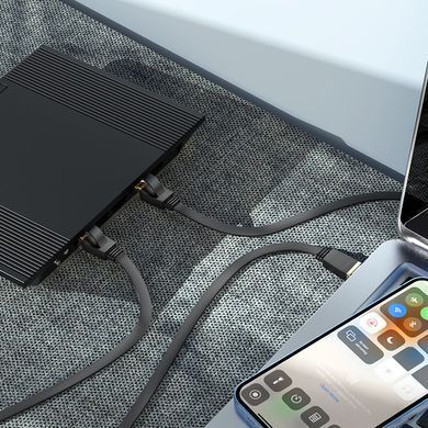 Мережевий кабель для інтернету HOCO US07 General 20м/RJ45/cat-6 Чорний