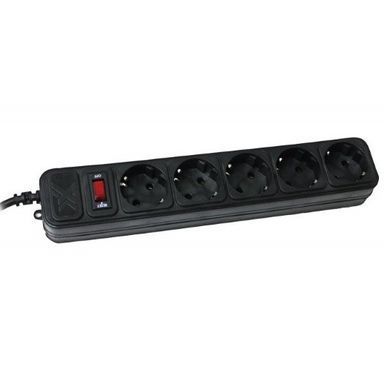 Подовжувач мережевий переноска 4.5 метра MAXXTER на 5 розетки 4500W, 10A, 4.5m SPM5-G-15B Чорний