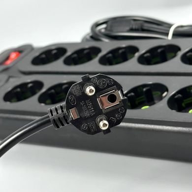 Мережевий подовжувач 2м на 5 розеток + 3USB + Type-C UA Power F25U мережевий фільтр з USB 63258